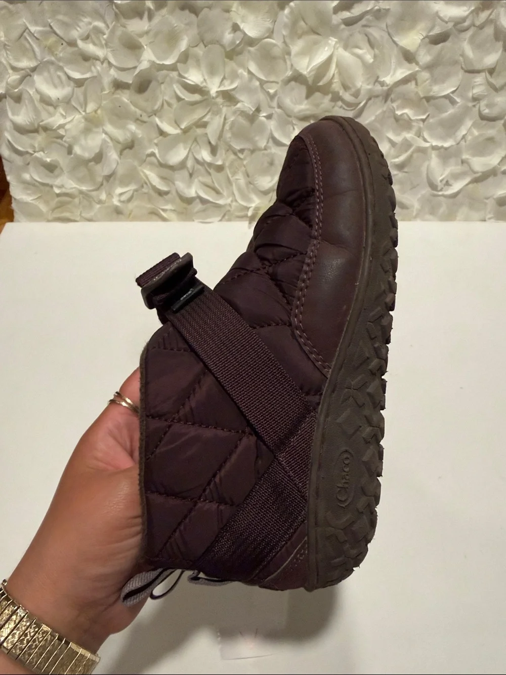 Chaco Kids Quilted Dark Brown Slip-On Boots with Strap